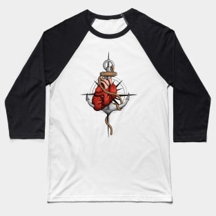 Love and Sea (anchor with heart and compass) Baseball T-Shirt